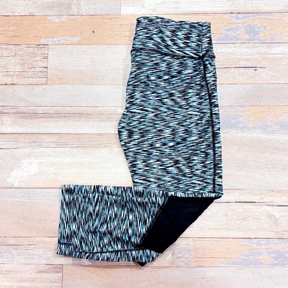 CALVIN KLEIN 3/4 Blue‎ Patterned Active Leggings | Sporty Athleisure | Medium